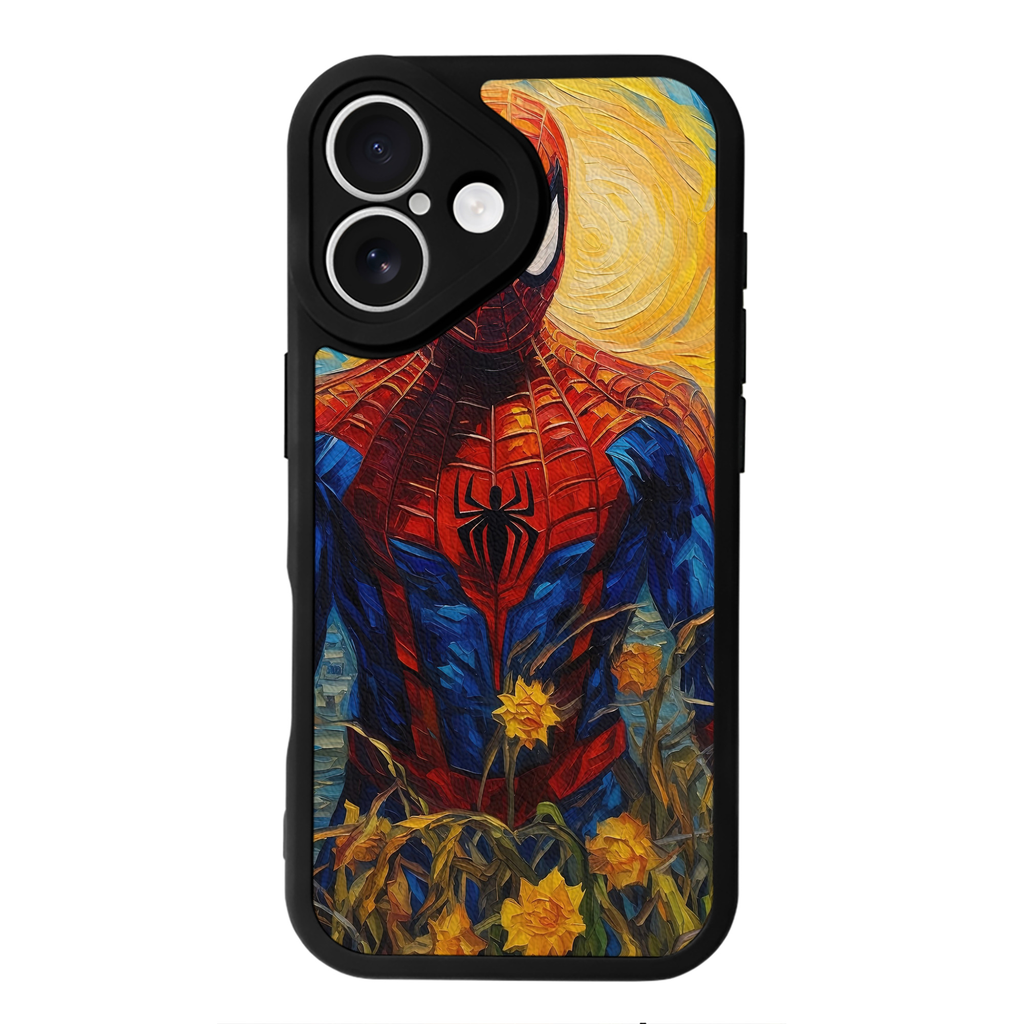 （画像用） Spider Man スパイダーマン 【iPhone 16シリーズ対応】シリコンスマホケース（レザー調） 材質：シリコン